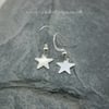  Sterling silver star drop earrings