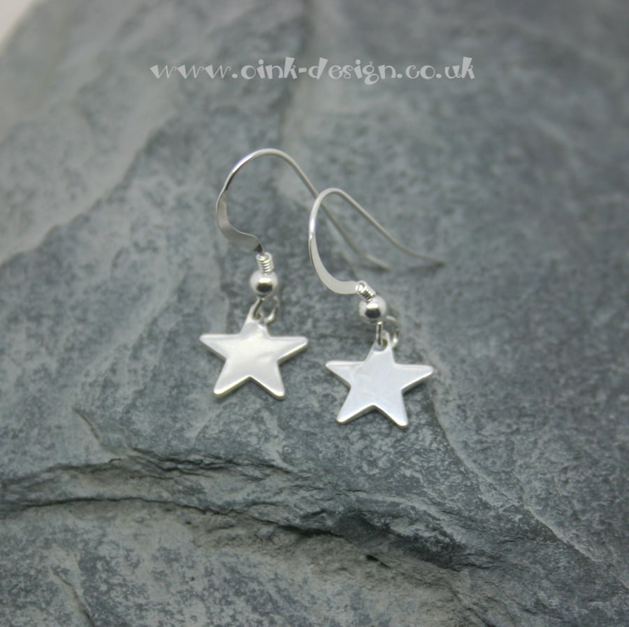  Sterling silver star drop earrings
