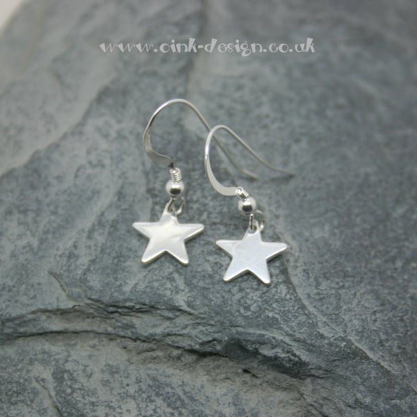  Sterling silver star drop earrings
