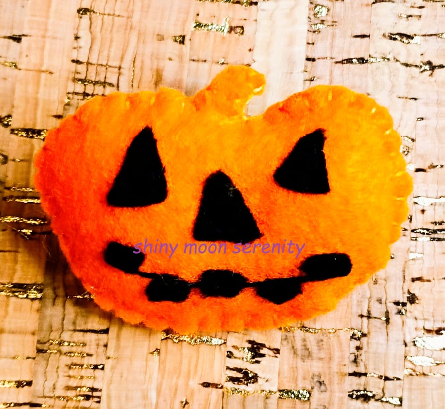 Pumpkin Felt Brooch.