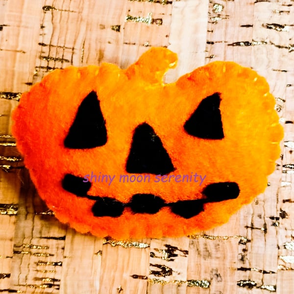 Pumpkin Felt Brooch.