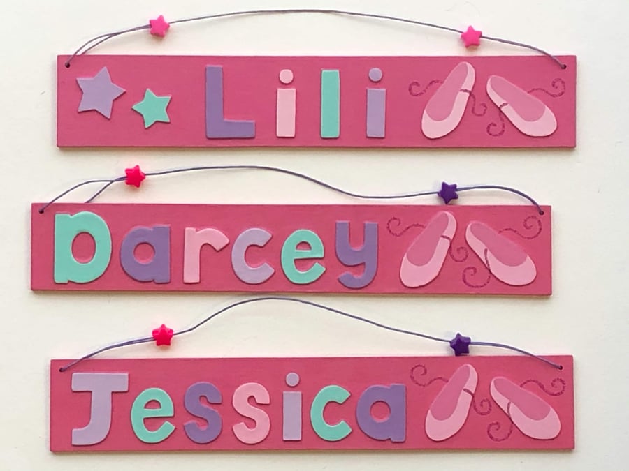 Any Name! Dusty Pink Ballet Name Plate