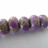 purple spot, handmade lampwork glass beads
