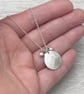 Handmade sterling silver 16mm diamond kiss petal charm pendants on a trace chain - Image 9