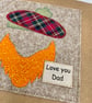 Scottish themed appliqué card for Dad - Image 3