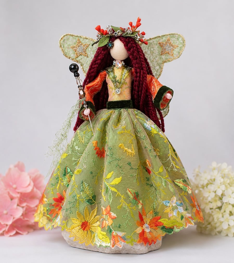 Lady Elowen of the Woodland Realm – One of a Kind Artisan Fairy Doll