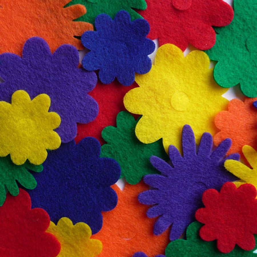 Felt Flowers - 'Rainbow'