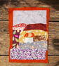Autumn Textile landscape.  Upcycled fabric hand stitched picture  - Image 5