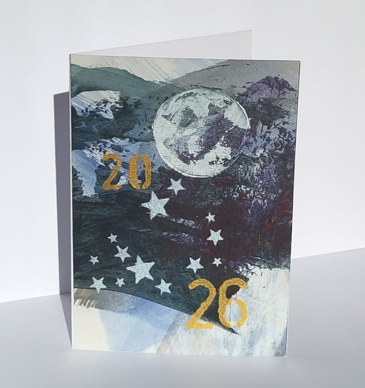 Art Card 5 x 7" Original Painting 'Lunar' Keepsake Card Letterbox Card