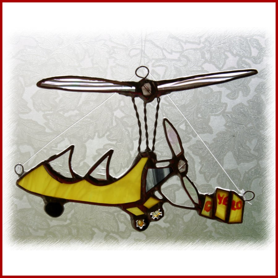RESERVED for Liz  Gyro Plane Suncatcher Handmade Stained Glass 