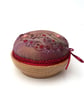 Pincushion. Hand Embroidered & Hand dyed Pin cushion on Oak Base  - Image 3