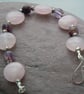Sterling silver, Rose Quartz & Rutilated Quartz bracelet - Image 5