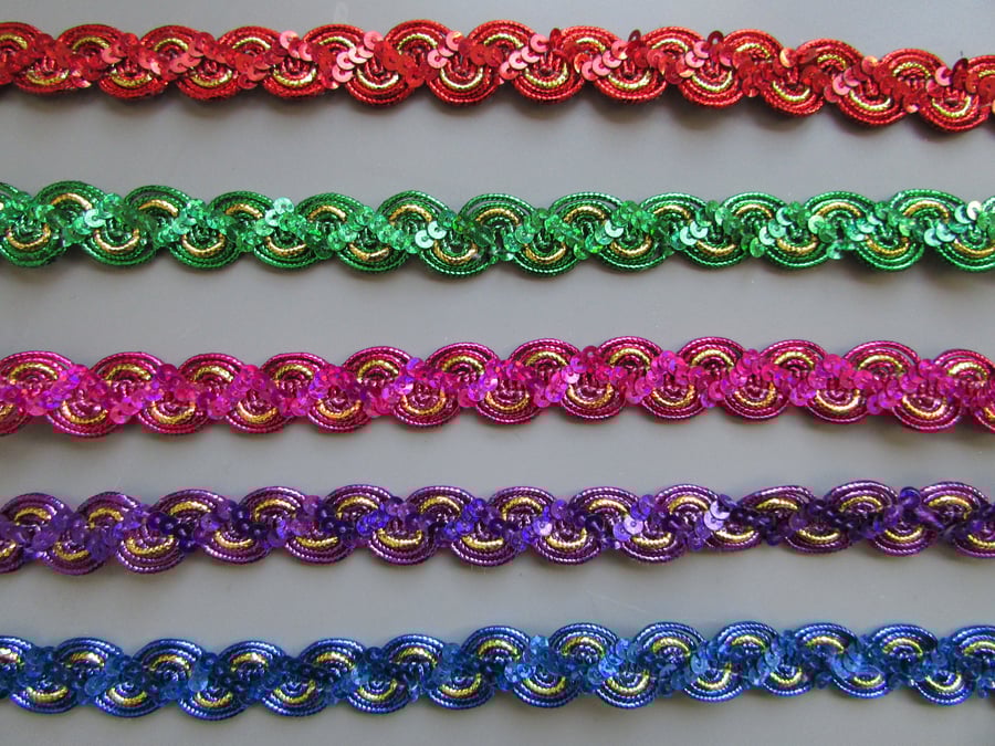 Ric Rac Sequin 1.5cm Braid Trim Sold By The Metre