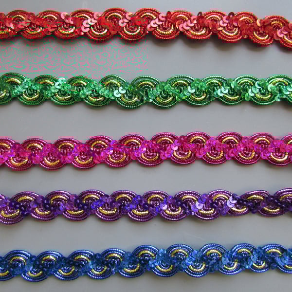 Ric Rac Sequin 1.5cm Braid Trim Sold By The Metre