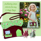 Red and Green Mouse or Bunny Cottage Over the Shoulder Bag