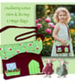 Red and Green Mouse or Bunny Cottage Over the Shoulder Bag