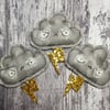 Grumpy Lightening Cloud Hanger or Brooch