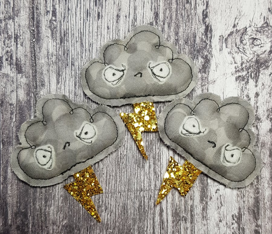 Grumpy Lightening Cloud Hanger or Brooch