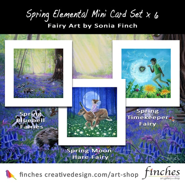 Spring Elemental Mini Card Set of 6 - Greeting Cards