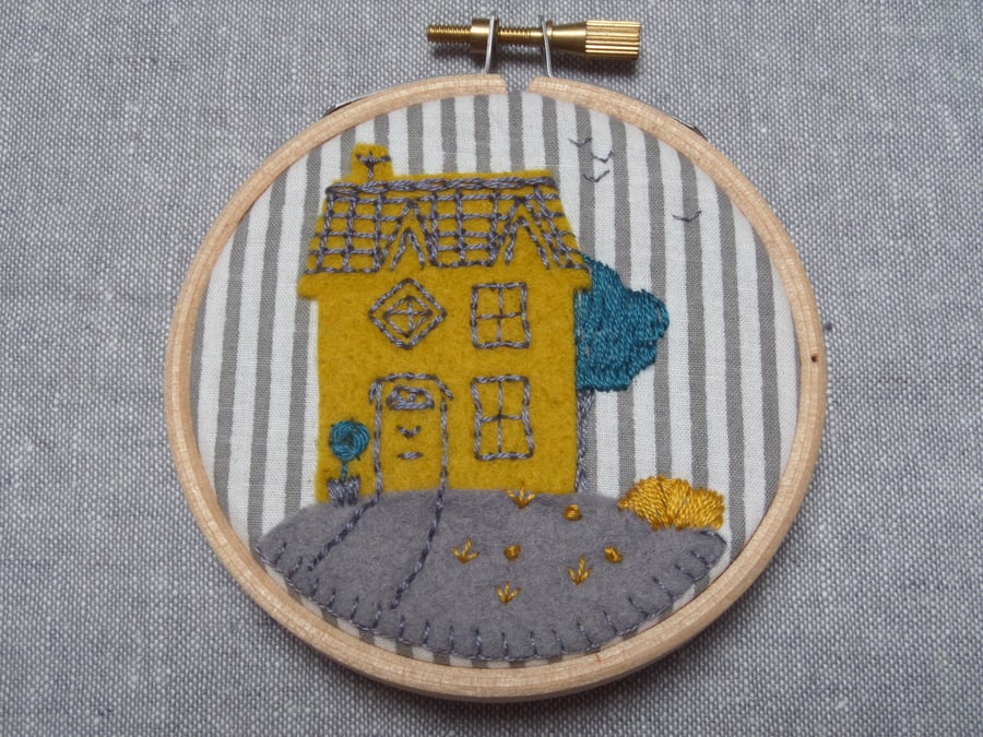 The Mustard House Embroidery Hoop Art