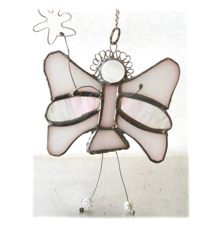 Fairy Angel Suncatcher Stained Glass White 027