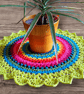 large, bright, crochet doily, mandala table mat - Image 7