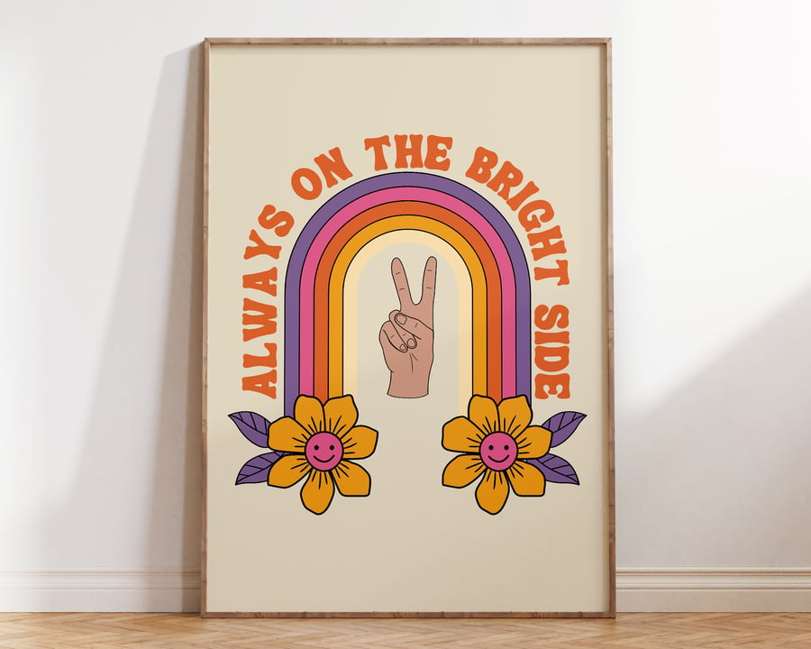 Always On The Bright Side Retro Poster R015