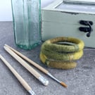 Felted bracelet - olive green