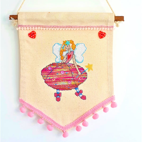 Fairy Princess theme cross stitch wall hanging home decor