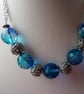 CAPRI BLUE AND SILVER NECKLACE.   - Image 3