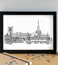 Ashbourne Skyline Art Print - Image 3