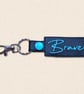 Brave Keyring - Positive Embroidered Faux Leather Bag Charm - Image 3