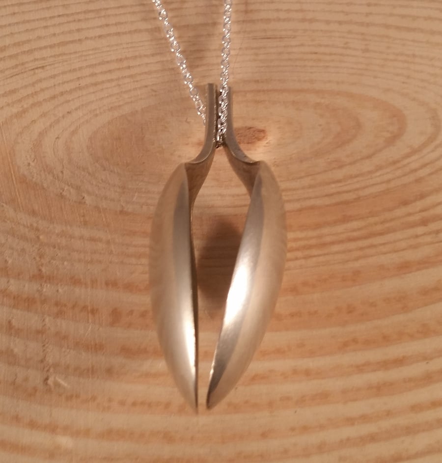Silver Plated Upcycled Recycled Double Spoon Necklace SPN111606