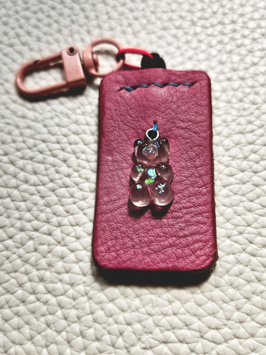 Leather Gummy Bear Keyring Bag Charm