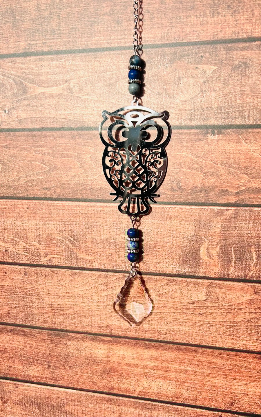 Lapis Lazuli Owl Sun Catcher