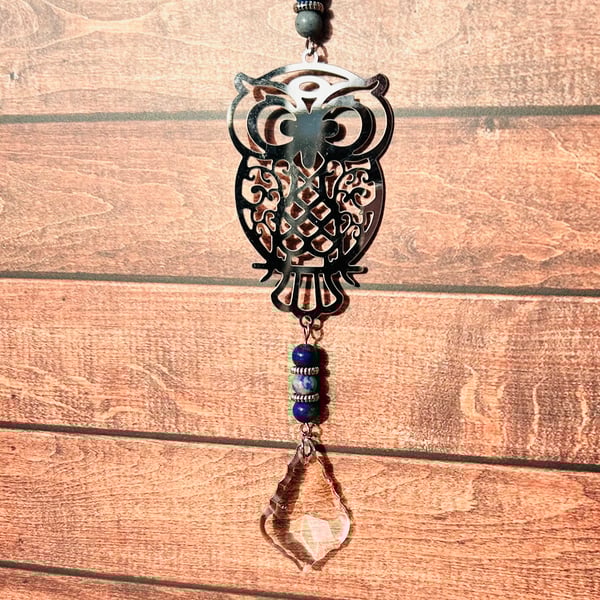 Lapis Lazuli Owl Sun Catcher
