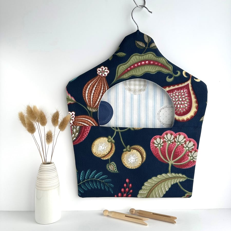 Peg Bag with Stylised Botanical Pattern