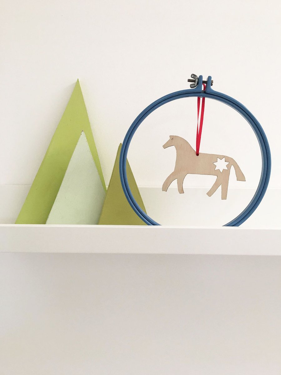 Swedish style wooden Dala Horse