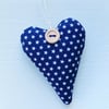 LAVENDER HEART - navy and white stars