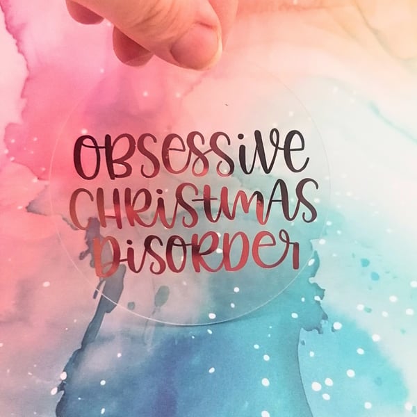 'Obsessive Christmas Disorder (OCD)' Christmas Flat Bauble