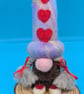 Needle felted Triple Heart Gnome with braids