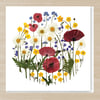 Summertime Meadows, Pressed Flower Print card, 