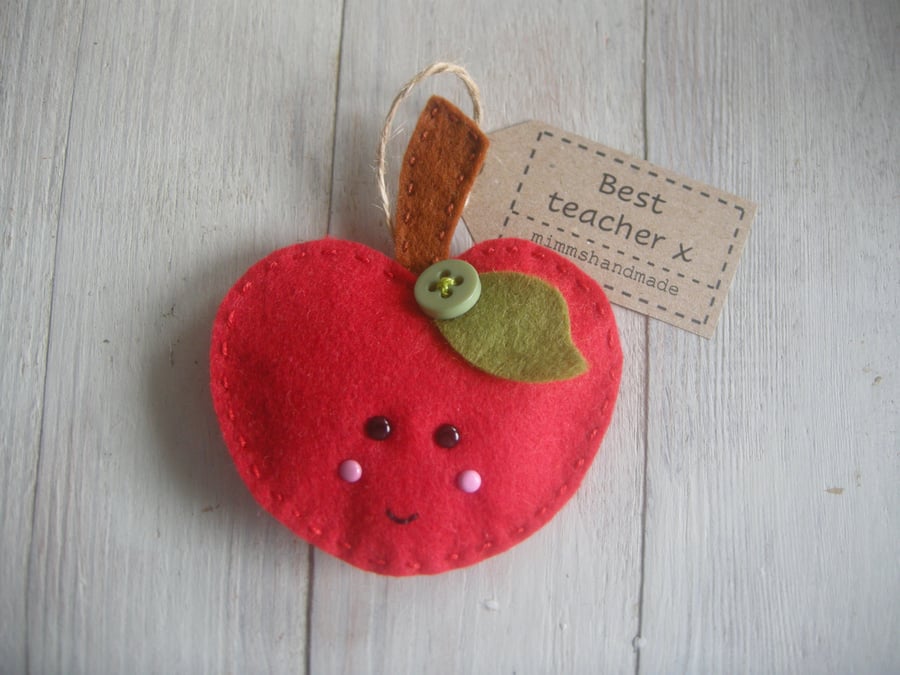 Teacher gift - apple decoration can be personalised