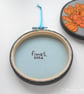 free motion and hand embroidered floral textile hoop original art turquoise blue - Image 4