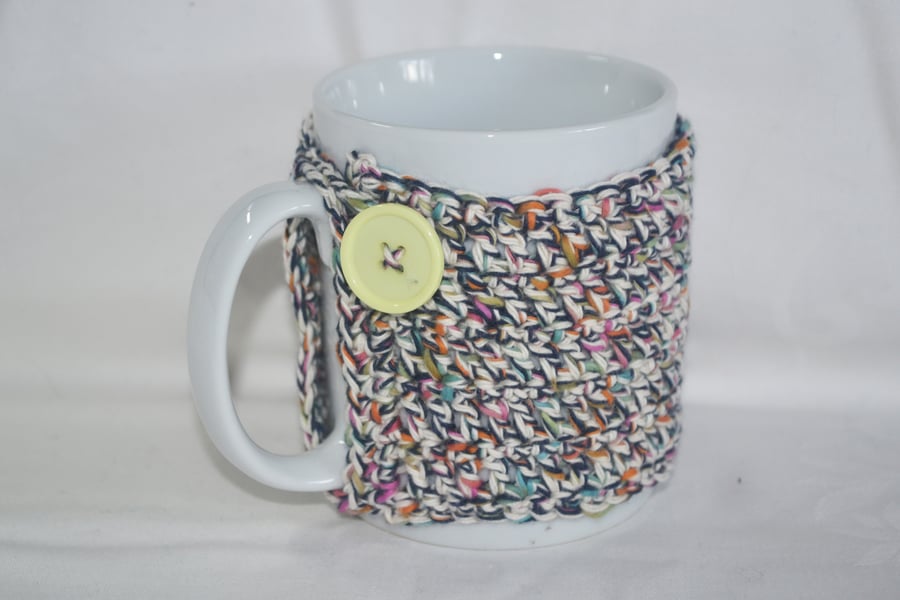 Crochet Mug Cosy Mug Wrap Mug Hug Multicoloured 100% Cotton Hygge OOAK Ver. 32
