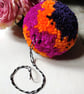 Hanging Pompom Decoration, Large Fluffy Pompom Bauble, Fibre Art. - Image 1