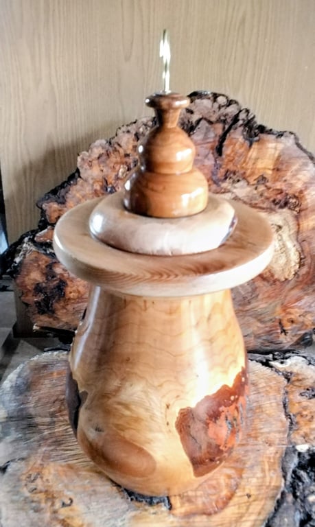 Handturned Bird Nest box, large natural finish. 