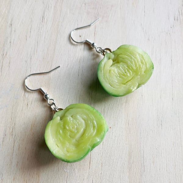 Brussels Sprout Earrings (Hypoallergenic Hooks)
