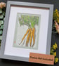 Carrot original wall art, vegetable drawing, small kitchen art - Image 9