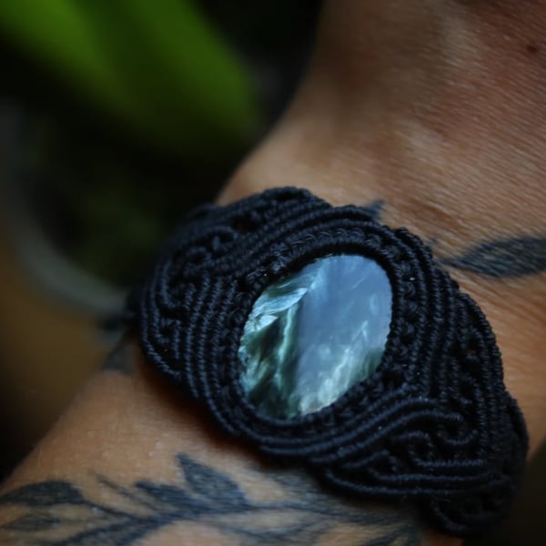 Macrame Seraphinite Bracelet Inner Peace and Healing